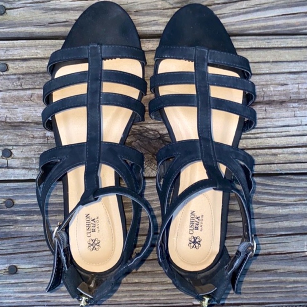 Black Suede Gladiator Sandals